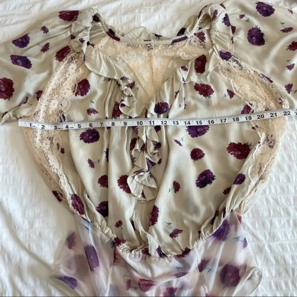NWOT Free People Poppy Printed Bodysuit - Picture 7 of 13